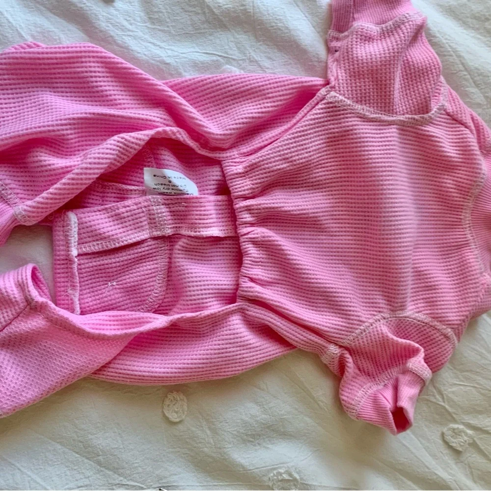 2/$10 Top Paw Size S Pink Thermal Dog Pajamas - Picture 3 of 6